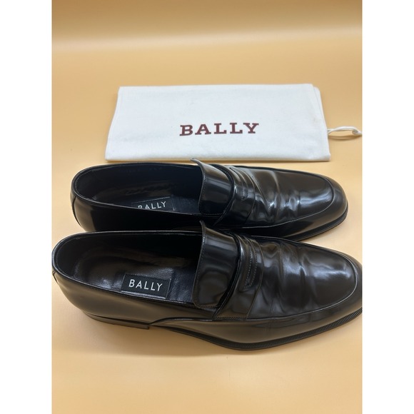 Bally Trillo‎ Black Leather Loafers Mens 9.5 D Italy Luxury Dress Shoes main image 7